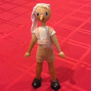 Polish Pinocchio wooden peg doll Vintage made in Poland. Jointed
